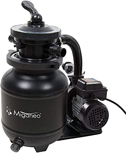 Miganeo Sandfilteranlage Speed Clean Dynamic 7000 - Schwarz | Pumpenleistung 6.300 l/h | Filterleistung 4.500 l/h | bis 19.000 Liter | 250 Watt