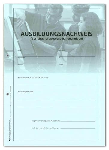 Ausbildungsnachweisblock (gewerblich-technisch) für die praktische Berufsausbildung, für 50 Wochen von Mo - So