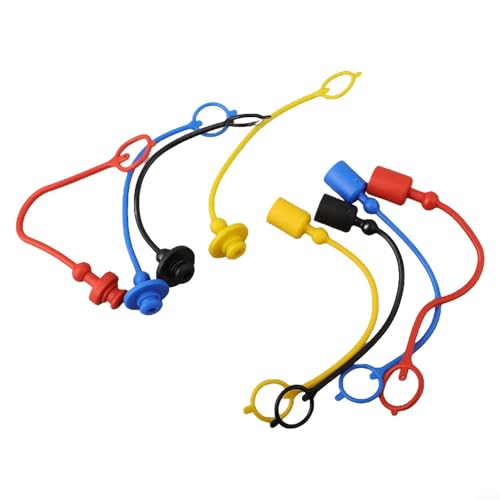 Hydraulische Schnellkupplung, Staubkappe und Innenabdeckung, PVC-Gummi, Haltering hält die Kappe am Schlauch befestigt, 4 Paar