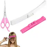 Haarschneide Hilfe Clips,Haarschneidewerkzeug Set,DIY Haarschnitt Klammern,Styling Ruler für Friseur,mit 1 Schere.für Selber Schneiden Leicht Gemacht Pony, DIY Haarschnitt Klammern Styling Ruler