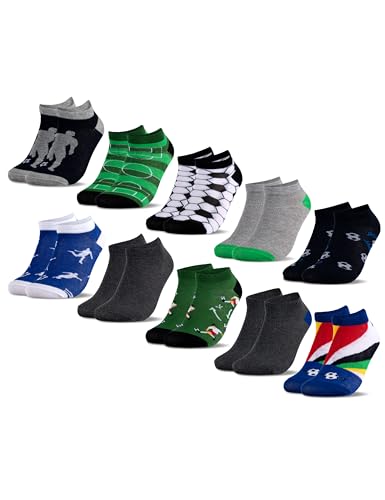 Occulto Jungen & Mädchen Motiv Sneaker Socken 10er Pack (Modell: Motivo) Fußball 35-38