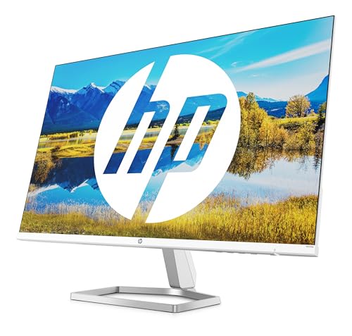 HP M27fwa Monitor - 27 Zoll Bildschirm, Full HD IPS Display, 75Hz, 5ms Reaktionszeit, 2x HDMI 1.4, VGA, Audio In & Out, AMD Freesync, integrierte Lautsprecher) weiss