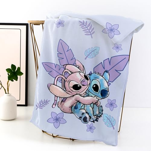 DASIAUTOEM Zeichentrickfilm Decke, Anime Blanket, Cartoon Wolldecke, Couchdecke, Flannel Blanket, Kuscheldecken, Stitch Bettwäsche, Geburtstagsgeschenke Kinder Jungen Mädchen