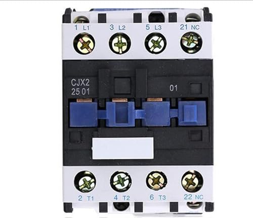 HGRFWGIF LC1D AC-Schütz CJX2-2501 25A NC 3-Phasen-DIN-Schienenmontage-Stromschütz 24V 36V 110V 220V 380V 1St (Color : 220V)