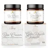 bedrop Anti-Aging-Set | Bee Cream (Bienengiftsalbe) 100g + Gelée Royale Kapseln 60 Kapseln, reich an Biotin, Folsäure & mehr