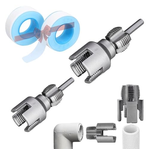 Integrated Internal & External Pipe Threading Tool, Plastic pipe internal and external thread processing, 1/2" Pipe, 3/4" Pipe, Reusable Plastic Pipe Round Die for Cutting (1/2" + 3/4" Pipe)