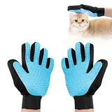 Fousenuk 1 Paar Fellpflegehandschuh, Fellpflege Handschuh aus Silikon mit Verstellbarem Klettverschluss Handschuhe für Hunde und Katzen, Katzenhandschuh für Deshedding, Baden, und Massieren