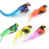 Granvoo 5 Stück Bunte Künstliche Feder Schaum Vögel Auf Clips, Feder Vogel Modell, Vogelfigur Simulation Gartenfigur Vogel Künstlichen Vögeln Federn Garten Mini Vogel für Baumschmuck Ornamente DIY