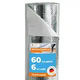 Reflektionsfolie selbstklebend 6 m x 60 cm | Heizkörper Reflexionsfolie als Isolierfolie zur Wärmedämmung | Alu Isolierfolie für Heizkörper | Dämmfolie gegen Hitze und Kälte