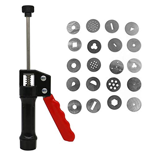 DUBENS Ton Pistole Extruder und 20 STK Edelstahl überfüllt Schlamm Maschine Polymer Clay Extruder Handwerk Gun Kuchen Fondant Skulptur Dekorieren Werkzeug Set