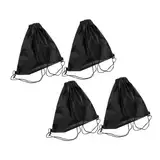 HEALEEP 4 Stück Helm Tasche Mini-Sporttasche Motorradlagerung Turnbeutel Für Damen Topcase Für Roller Cinch-Tasche Kordelstring Rucksack Mit Kordelzug Sportsack Oxford-Stoff Black