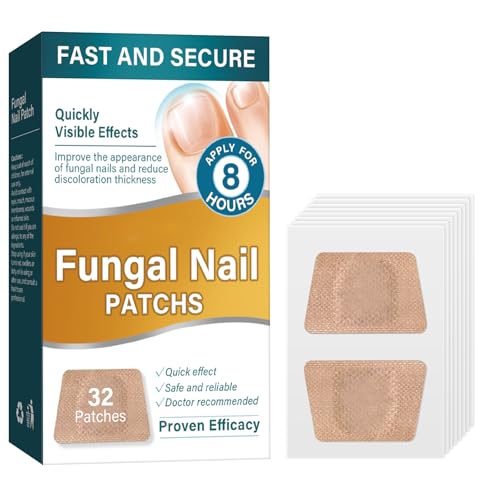 Nāgělpīlz Pflaster, Effektiv Nagelreparatur Linderung für Beschädigte Nägel und das Erscheinungsbild verfärbter Nägel, 32 Stück