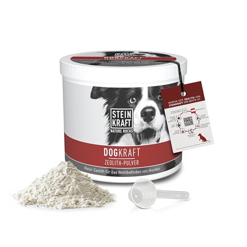 STEINKRAFT ZEOLITH Pulver für Hunde, 250g, 14 μm, Klinoptilolith Anteil hoch, unterstützt Futterverwertung, Knochenaufbau, Fellwechsel