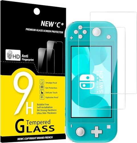 NEW'C 2 Stück, Panzer Schutz Glas für Nintendo Switch lite, Frei von Kratzern, 9H Härte, HD Displayschutzfolie, 0.33mm Ultra-klar, Ultrabeständig