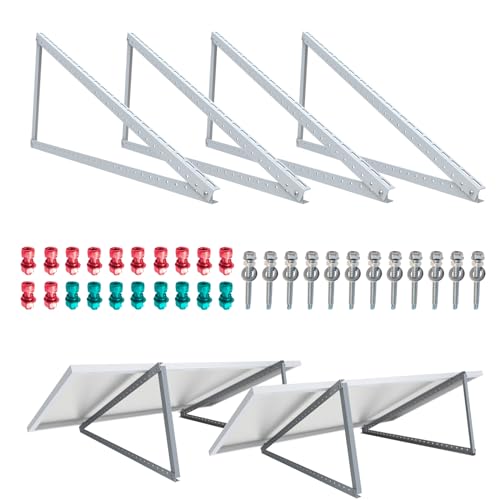 4x PV Halterung 118cm Set für 2 Solarpanels Solarmodul Flachdach Aufständerung Photovoltaik Universal Balkonkraftwerk Robuste Wand Flachdachmontage, Wetterbeständig, PV Module ,Einfache Befestigung