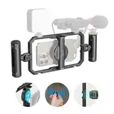 SMALLRIG Universal Quick Release Phone Cage Kit Aluminium Smartphone Video Rig mit kabelloser Steuerung, Unterstützung für MagSafe, für iPhone 16 Pro Max 16 15 14 13 Serie für Samsung für Pixel - 4597