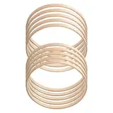 10er Pack Bambus Blumenreifen 8cm Holzringe,Holzringe für Bastelarbeiten, Traumfänger Ringe für Traumfänger, Hochzeitskranz Dekoration und DIY Wand Ornamente