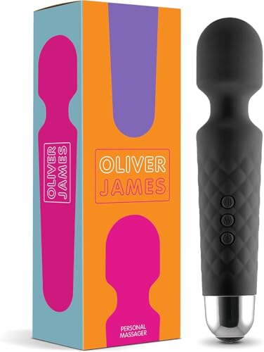 Vibrator für Frauen - Leises und Starkes Massagegerät + Akku - Sexspielzeug mit 20 Vibrationsmuster und 8 Geschwindigkeitsstufen - Kabelloser Dildo für Klitoris, G Spot - Oliver James (Schwarz)