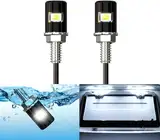 Xnourney Kennzeichenbeleuchtung, Führerschein, Schraubbolzen, LED, Super Bright 12 V, wasserdicht, LED-Kennzeichen, Leuchtmittel für Motorrad, Fahrrad, LKW, RV, ATV, kaltweiß (2 Stück)