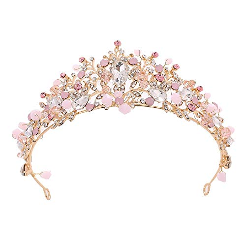 Damen Krone Diadem Prinzessin Krone Mädchen Tiara Kristallkrone Kupfer Zirkon Kinder Kristalle Braut für Hochzeit Festzüge verkleiden Party Zubehör