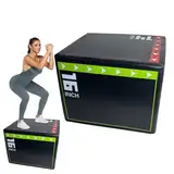 Jump Box - Sprungbox - 40x30x35 cm - Anti-Rutsch Oberfläche - Tragfähigkeit 300 KG - Stoßfeste Und rutschfeste Step-Up-Box Für Übungen, Trainingsgeräte Fürs Fitnessstudio, Schwarz