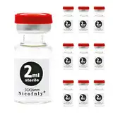 Nicofnly 2ml sterile Ampullen - 2ml sterile leere Phiole mit selbstheilender Injektionsanschluss und Klappdeckel, steril, 10 Packungen