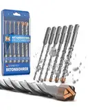 STONE REEF Betonbohrer Set Profi - [6-teilig inkl. Bohrerkassette] - SDS Plus Bohrer Set Ø 5mm, 6mm, 8mm, 10mm, 12mm x 160mm - Steinbohrer, Beton, Wandbohrer, Bohrersatz