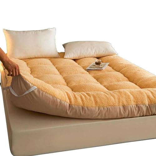 収納マスター Futon-Matratze, Fleece-Futon-Matratze, japanische Bodenmatratze, Dicke Plüsch-Wendematratze, Faltbare Matratze für Wohnzimmer, Schlafzimmer(Farbe:C,Größe:180x200cm)