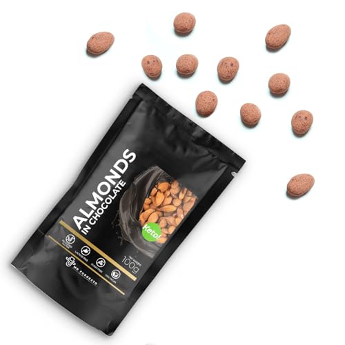 Mandeln in Dessertschokolade - Mr Fudgesto Süßigkeiten - Premiumgenuss - Luxuriöse Konfiserie für Gourmetfreuden - Schachtel 100g