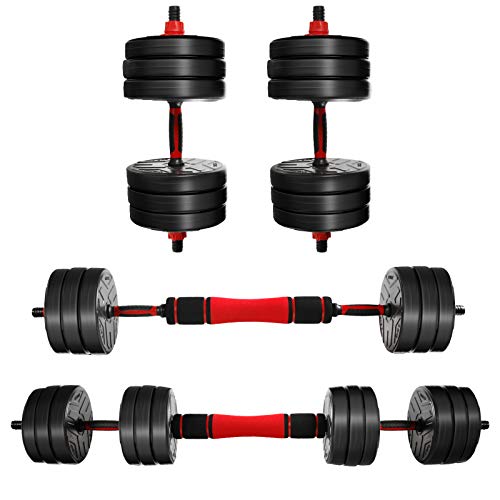 CCLIFE Hanteln Set 2er Kurzhanteln Langhanteln verstellbar 30 kg Hantelset professionell Dumbbell mit Verbindungsstahlrohr Gewichten