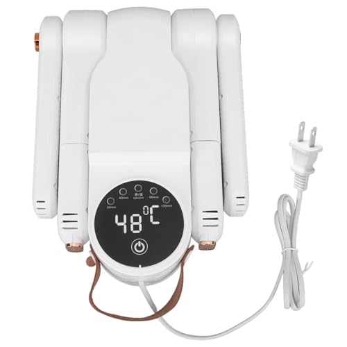 Tonysa Elektrischer Schuhtrockner, Tragbarer Stiefeltrockner und Wärmer, Ausziehbar, Konstante Temperatur, Reduziert Gerüche mit 360°-Wind und 4 Köpfen für 2 Paar (EU-Stecker 220 V)