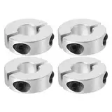 PATIKIL Geteilte Stellringe 13mm Langweilige 30mm OD 10mm Dicke, 4er Pack Aluminiumlegierung Tiefenanschlagringe Klemm mit Gewindestift für die Maschinenbauindustrie, Silber