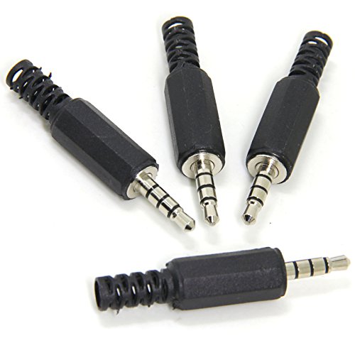 Ancable Ersatz 4-Stück TRRS-Stecker 4-Polig 3,5 mm Lötmittel DIY Audio-Kabelanschluss für Die Reparatur Von Kopfhörern Headset