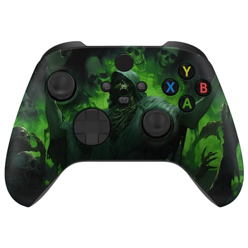 eXtremeRate Front Gehäuse Case für Xbox Series X&S Controller, Vorderseite Hülle faceplate Cover Skin Shell Zubehör für Xbox Core Controller(Dunkler Karneval)-Kein Controller