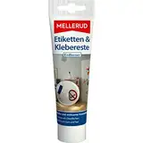 MELLERUD Etiketten & Klebereste Entferner | 1 x 75ml | Wirkungsvolles Reinigungsmittel zum Entfernen von Aufklebern und Etiketten auf nahezu Allen Oberflächen