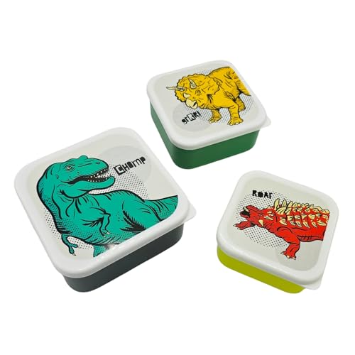ARKRAFT Tirex 3er Set Brotdose Kinder Dinosaurier Design für Picknick Schule (Tirex Brotdose)