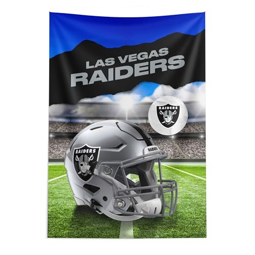 NORTHWEST NFL Las Vegas Raiders Midfield Wandbehang, 101,6 x 144,8 cm, Team-Logo und Helm-Design, strapazierfähiges Polyester, Fußball-Dekoration für Zuhause oder Büro