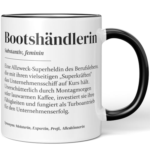 JUNIWORDS Tasse, Definition Bootshändlerin, Schwarz (7207578)