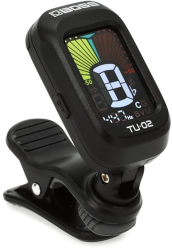 BOSS TU-02 Clip-on Tuner, Helles Farbdisplay mit anpassbarem Sichtwinkel
