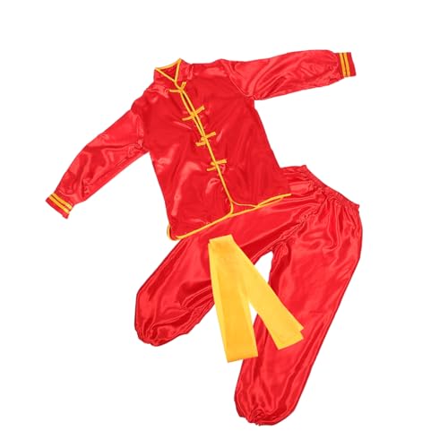 SOIMISS 1 Satz Kung Fu Anzug Traditionelles Bequemes Martial Arts Outfit für Tai Chi Training Rote Langarm Uniform Einzigartiges Design für Auftritte und Übungen