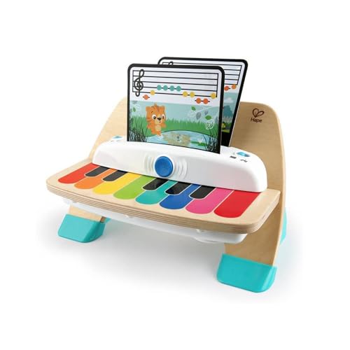 Baby Einstein, Hape, Holzspielzeug Magic Touch Piano , Musikspielzeug Klavier aus Holz für Kinder, Musikinstrumente mit 3 Notenblättern und 6 Liedern, Aktivität und Sensorisches Spielzeug, 6 Monaten+
