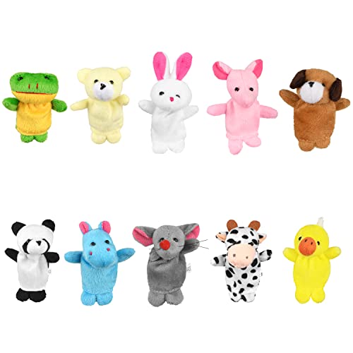 ewtshop® Fingerpuppen Set Lustige Tiere, Plüschtier Party Mitgebsel Kindergeburtstag 20-teiliges Set