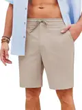 Runcati Sommer Kurze Hosen Herren Chino Shorts Regular Fit Casual Short mit Taschen Khaki Groß