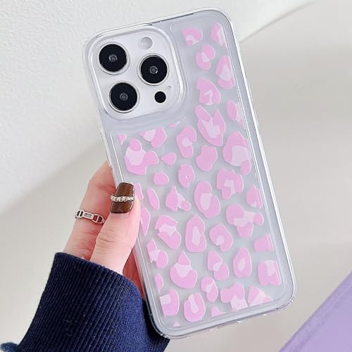 Nadoli Transparent Silikon Hülle für iPhone 15 Pro,Durchsichtig Klar Lustig Kreativ Leicht Dünn Weiche Stoßfest Handyhülle Schutzhülle mit Leopard Entwurf