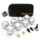 BigDean Boule Set mit 8 Boule Kugeln aus hochwertigem Edelstahl