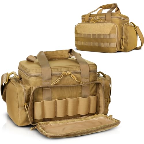 OneTigris Range Bag, Einsatztasche Polizei Tasche Taktisch Waffentasche für Jagd Schießstand Angeln Wandern Outdoor, Coyote Braun