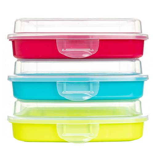 QILZO® Packung mit 3 Einheiten Sandwich-Halter, Lunch Halter, Snack Box, wiederverwendbare Lebensmittelaufbewahrung
