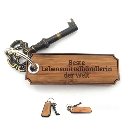 Mr. & Mrs. Panda Schlüsselanhänger Lebensmittelhändlerin - Geschenk, Bachelor, Holz Schlüsselanhänger, Schlüsselanhänger Holz, Berufsschule,