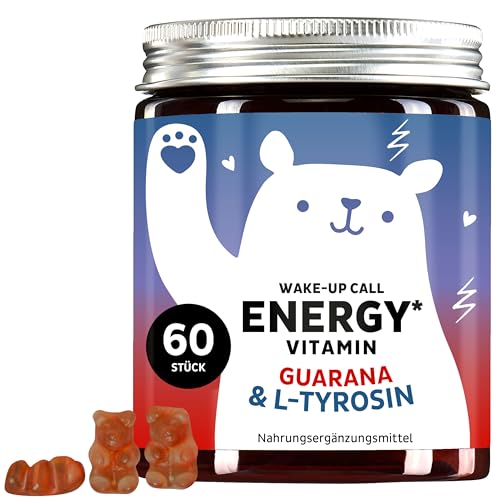 Mehr Energie im Alltag - natürlicher Koffeinersatz Guarana - Vitamin B6 - Gummibärchen (60 St) - Bears with Benefits Wake-Up Call Energy