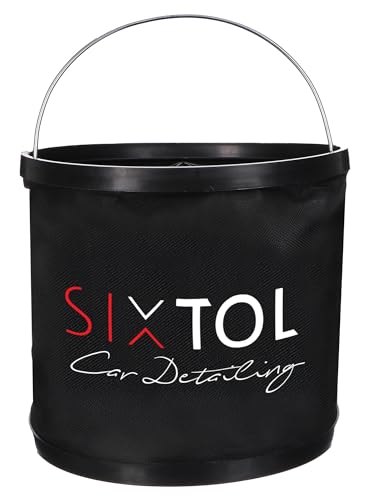 SIXTOL CAR Detailing Bucket 1 | Faltbarer Wassereimer | Autowäsche Eimer | 9 Liter | Platzsparender Eimer | Waschzubehör Auto | Zusammenklappbar | Tragbar | Stabiler Wassereimer